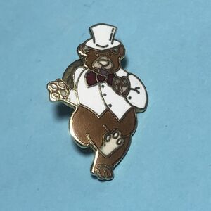 Teddy Bear  w/Top Hat &Tuxedo Dancing Brown Bear ©1979 Brooch, or hat Pin